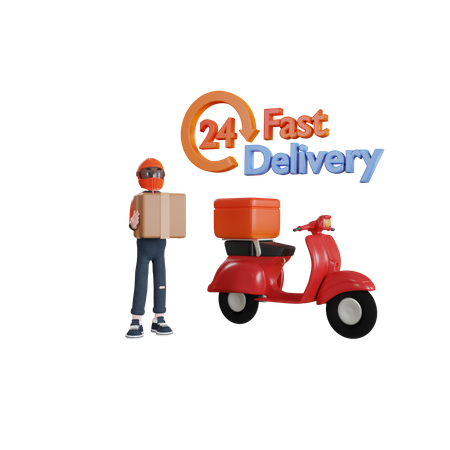 24 Hours Fast Delivery 3D Illustration