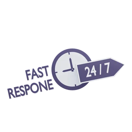 24 hours fast respone  3D Icon