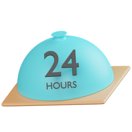 24 Hours Food Services Icon  3D Icon