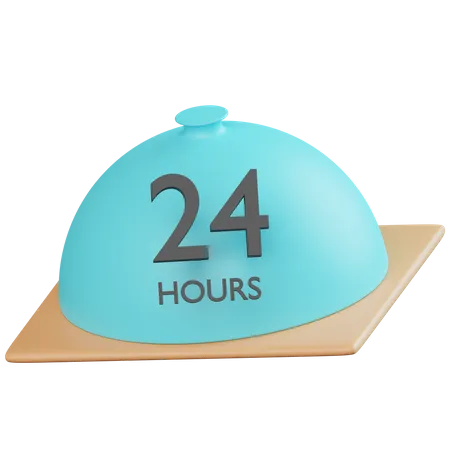 24 Hours Food Services Icon  3D Icon