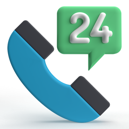24 Hours Help  3D Icon