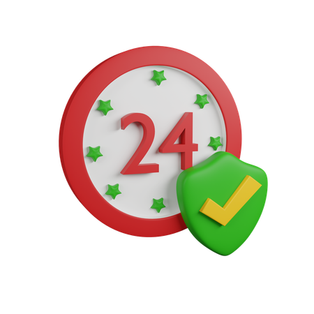 24 hours insurance  3D Icon