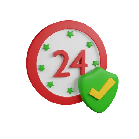 24 hours insurance  3D Icon