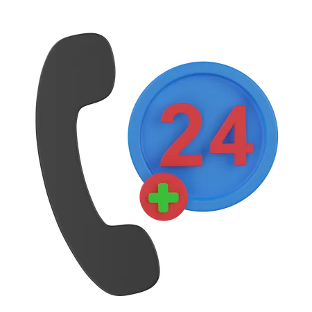 24 Hours Medical Calling  3D Icon