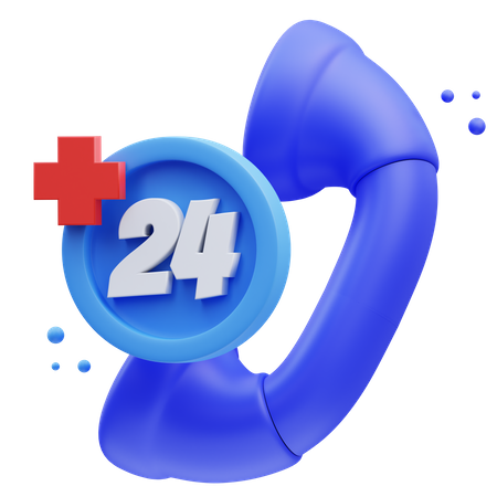 24 Hours Medical Calling  3D Icon