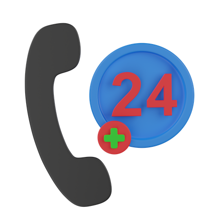 24 Hours Medical Calling  3D Icon