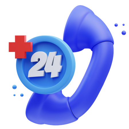 24 Hours Medical Calling 3D Icon