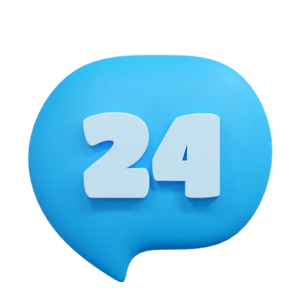 24 hours message  3D Icon