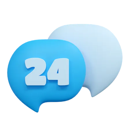 24 hours message  3D Icon