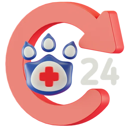 24 Hours Open  3D Icon