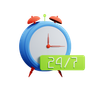 24 hours open emoji 3d