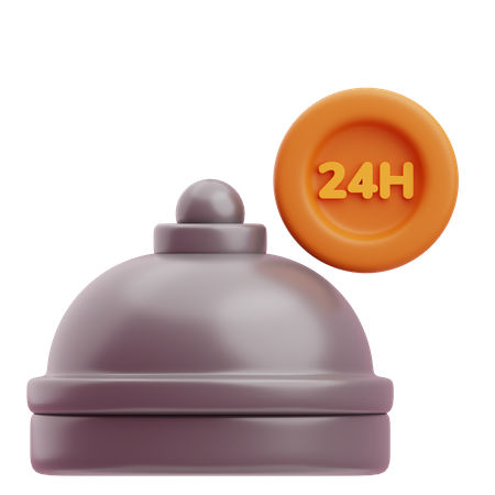 24 Hours Restaurant  3D Icon