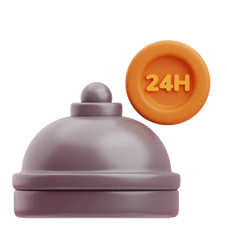 24 Hours Restaurant  3D Icon