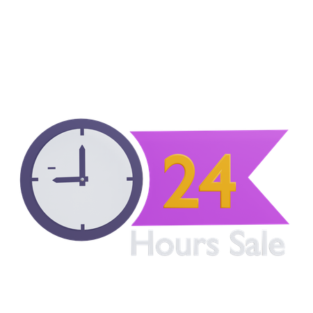 24 hours sale  3D Icon