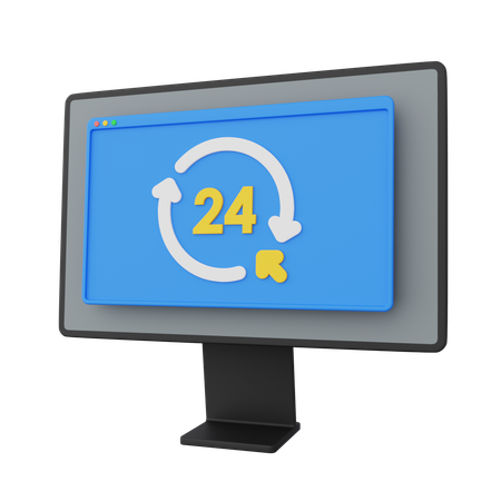 24 Hours Service  3D Icon