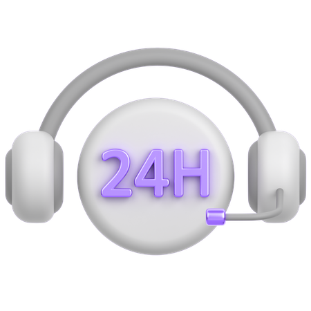 24 Hours Service  3D Icon