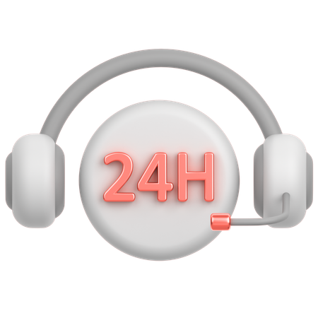 24 Hours Service  3D Icon