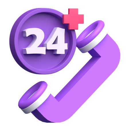 24 Hours Service  3D Icon