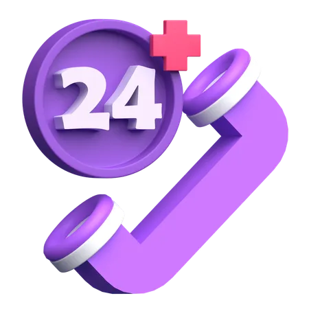 24 Hours Service  3D Icon