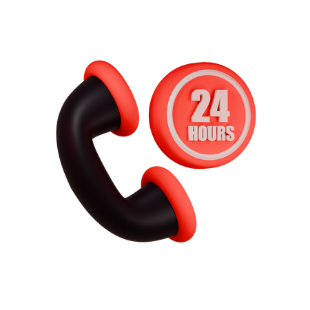 24 Hours Service  3D Icon