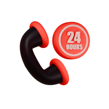 24 Hours Service  3D Icon