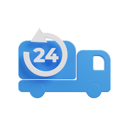 24 Hours Service  3D Icon