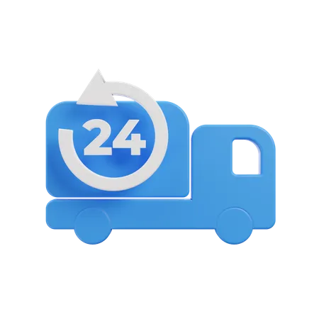 24 Hours Service  3D Icon