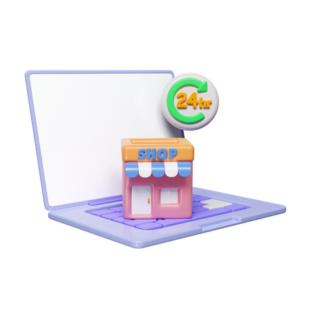 24 Hours Service  3D Icon