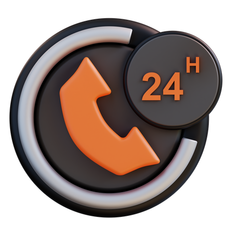 24 Hours Service  3D Icon