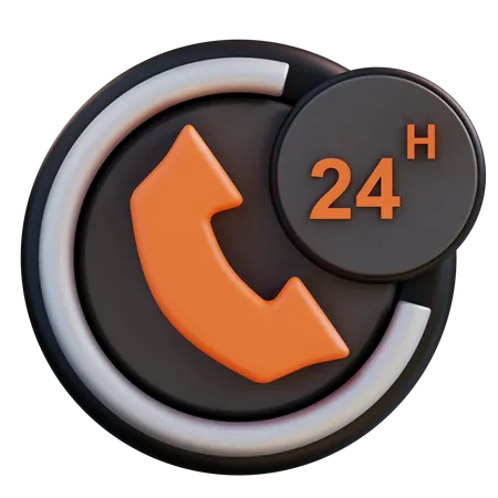 24 Hours Service  3D Icon