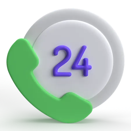 24 Hours Service  3D Icon