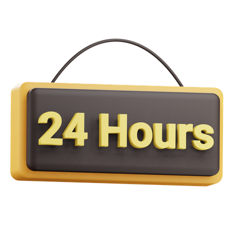 24 Hours Service  3D Icon