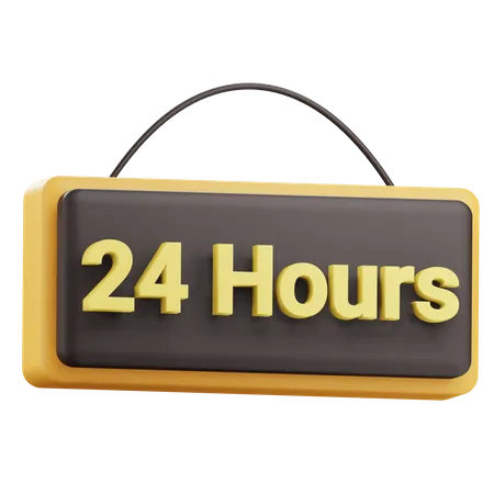 24 Hours Service  3D Icon