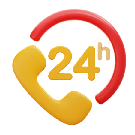 24 Hours Service  3D Icon