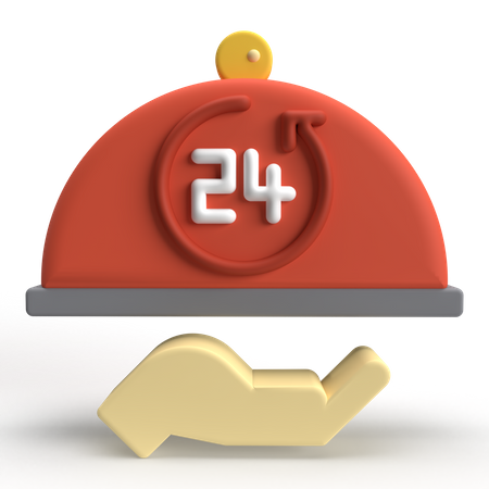 24 Hours Service  3D Icon