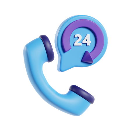 24 Hours Service  3D Icon