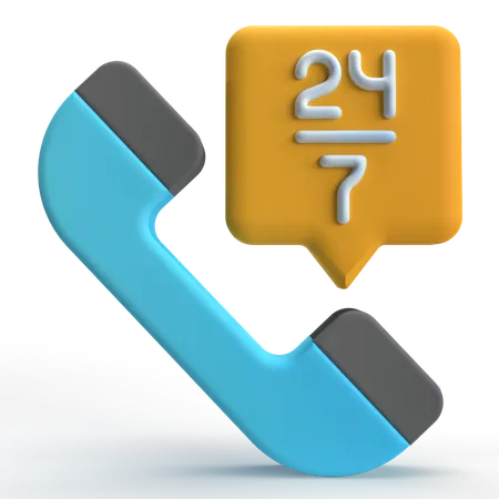 24 Hours Service  3D Icon