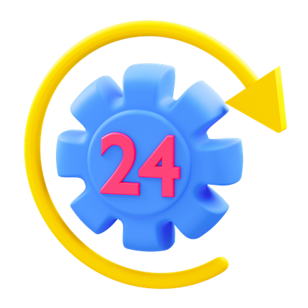 24 hours service  3D Icon