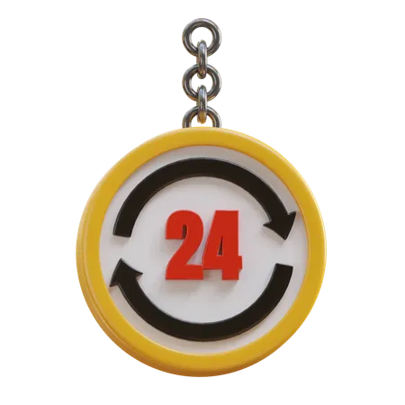 24 Hours Service  3D Icon