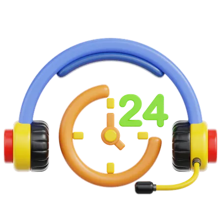 24 Hours Service  3D Icon