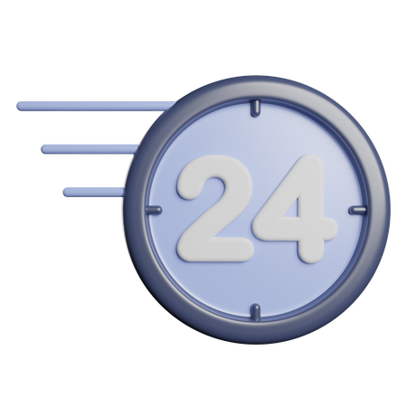 24 Hours service  3D Icon