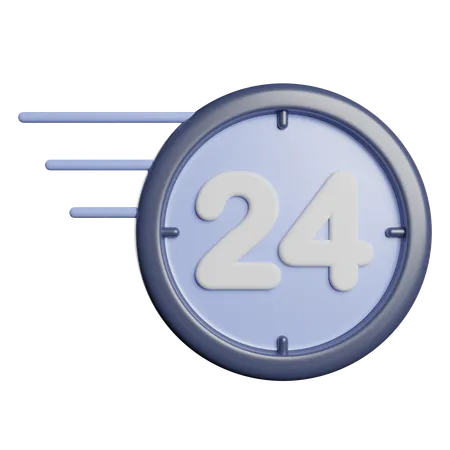 24 Hours service  3D Icon