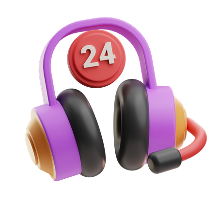 24 Hours Service  3D Icon