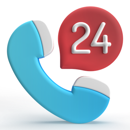 24 Hours Service  3D Icon