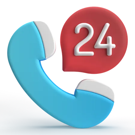 24 Hours Service  3D Icon