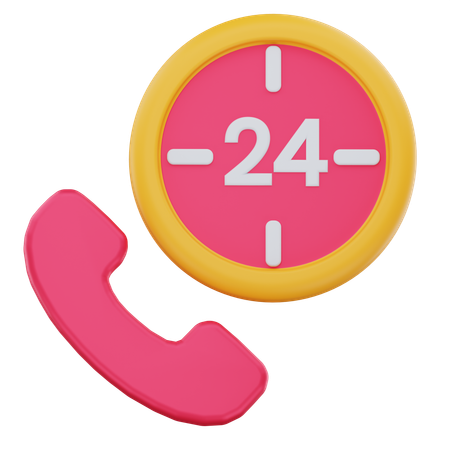 24 hours service  3D Icon