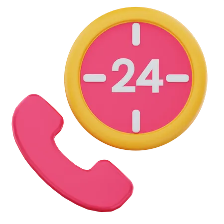 24 hours service  3D Icon