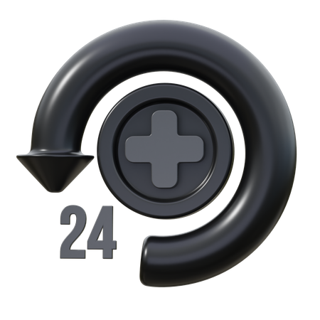 24 Hours Service  3D Icon