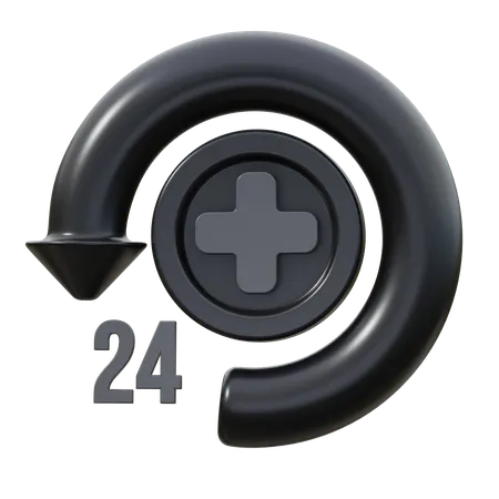 24 Hours Service  3D Icon