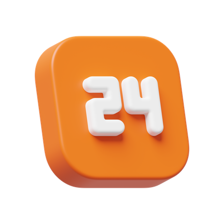 24 Hours Service  3D Icon